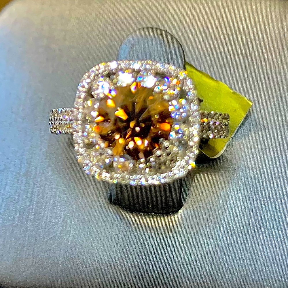 Fancy Color Pinkish Brown Diamond Engagement ring